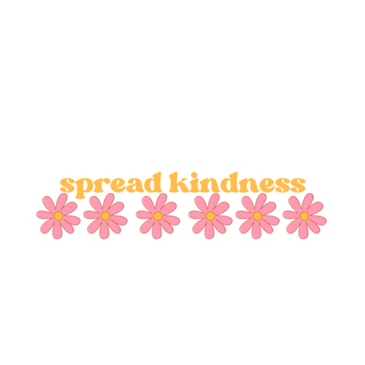Spread Kindness Kiss Cut Sticker – Retro Daisy Inspirational Decal